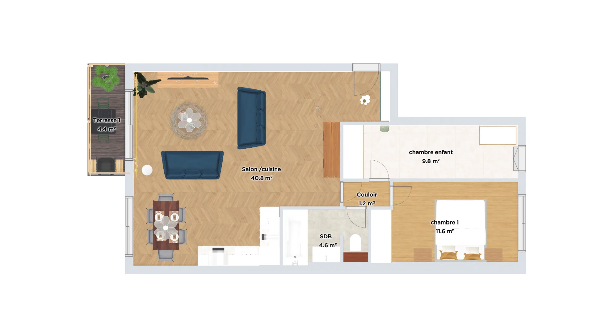 Chalmbre enfaint et grand salon